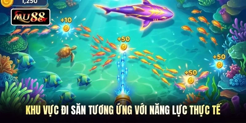 Khu vực đi săn tương ứng với năng lực thực tế